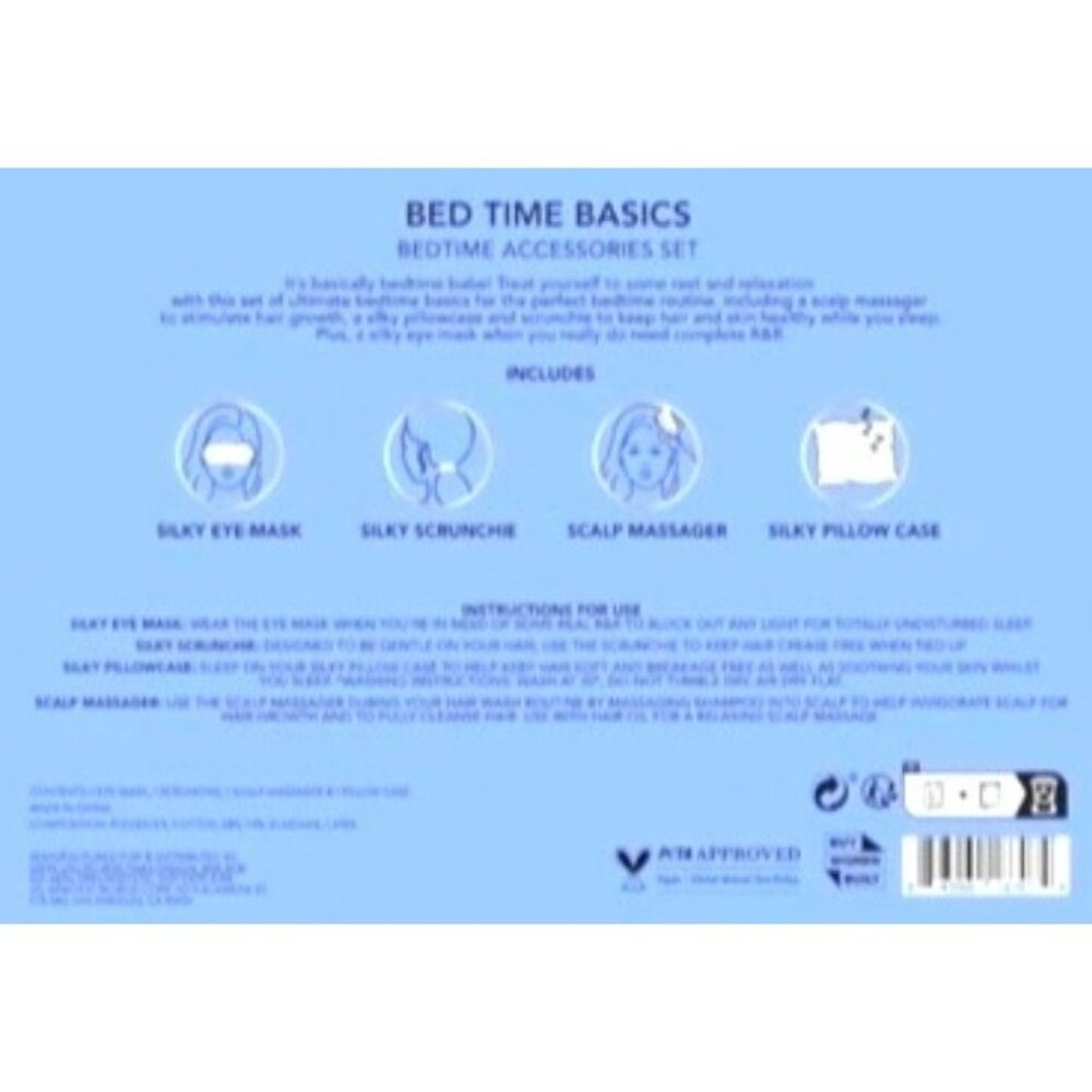 Holler & Glow Bedtime Basics 4-Piece Set Silk Eye Mask Scrunchie Scalp Massager - Picture 5 of 8